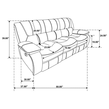 Elodie Manual Reclining Sofa with Pillow Arms