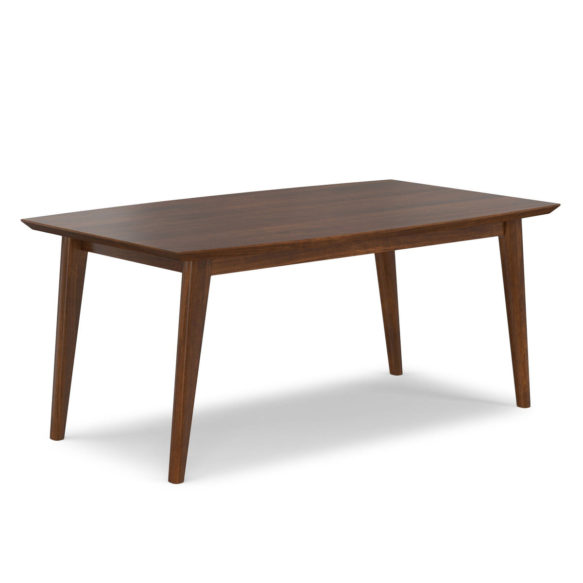Rectangular dining table in dark brown wood with tapered legs on Tampa Home & Garden Store