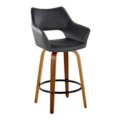 Contemporary fixed-height counter stools black swivel with footrest, set of 2 on Tampa Home & Garden Store