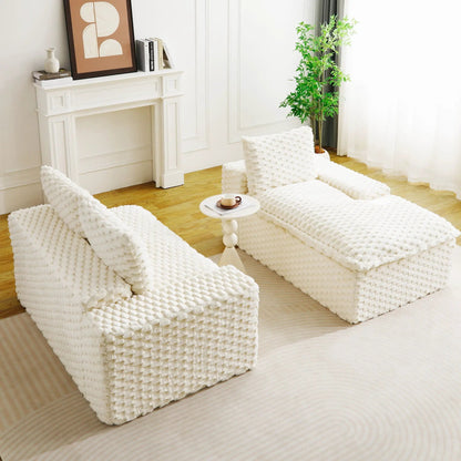 Modular Sofa, Convertible Twin Seat with Chaise