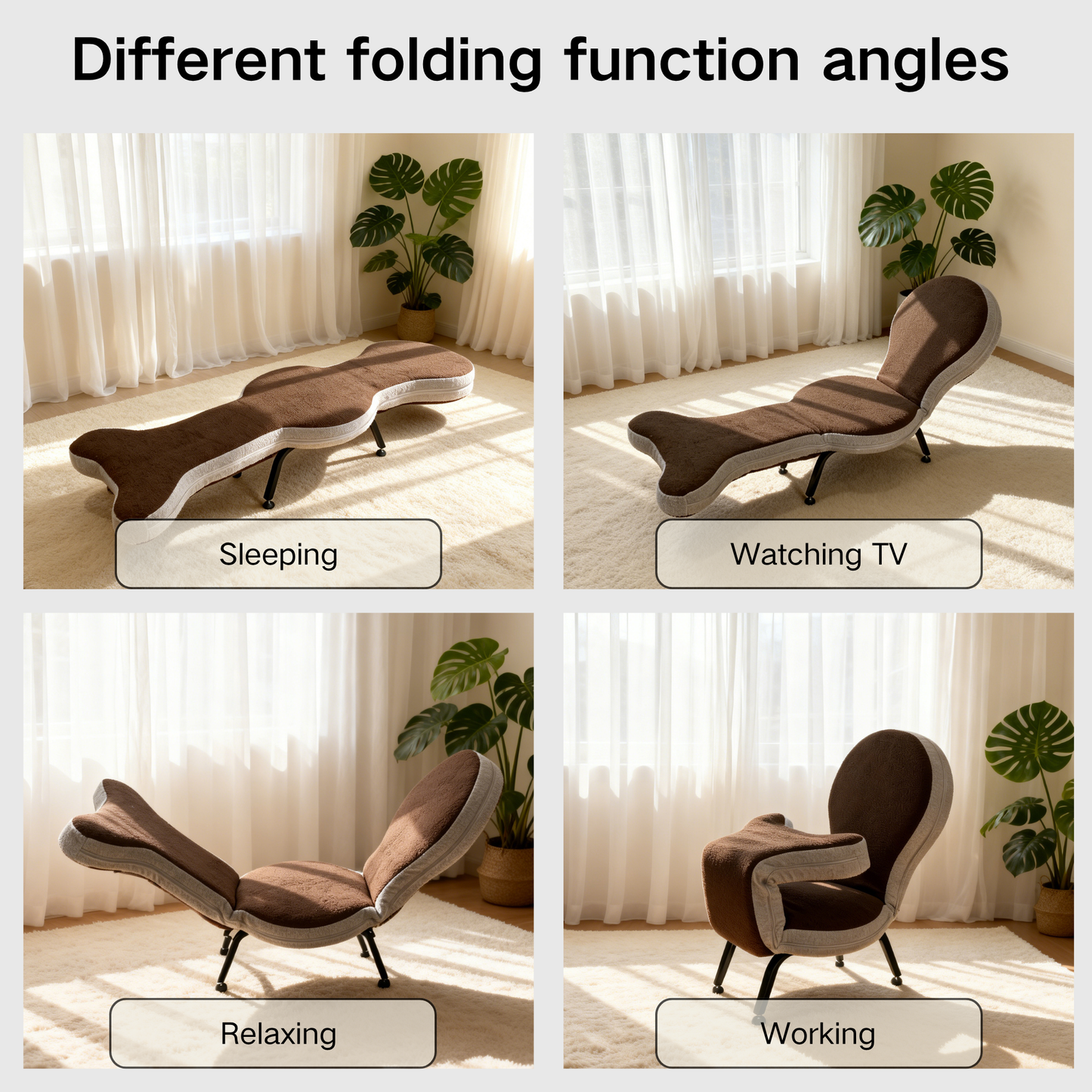 Cozy Foldable Lazy Sofa and Teddy Velvet Chair