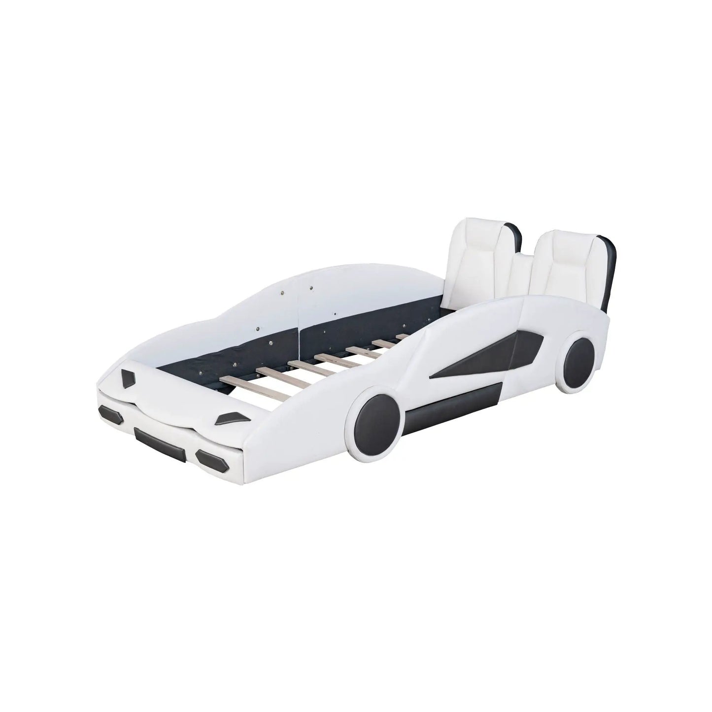 Race Car Shaped Twin Platform Bed With Wheels