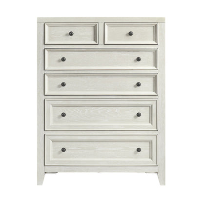 6 Drawer Chest with Smooth Slides in light whitewashed finish by HouseOfZazla - accent chest on Tampa Home & Garden Store