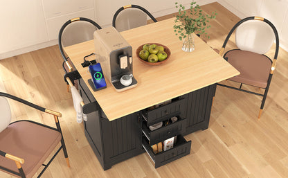 Sturdy Kitchen Island and Drop Leaf Table