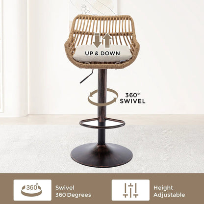 Modern Swivel Bar Stools with Footrest Set of 2