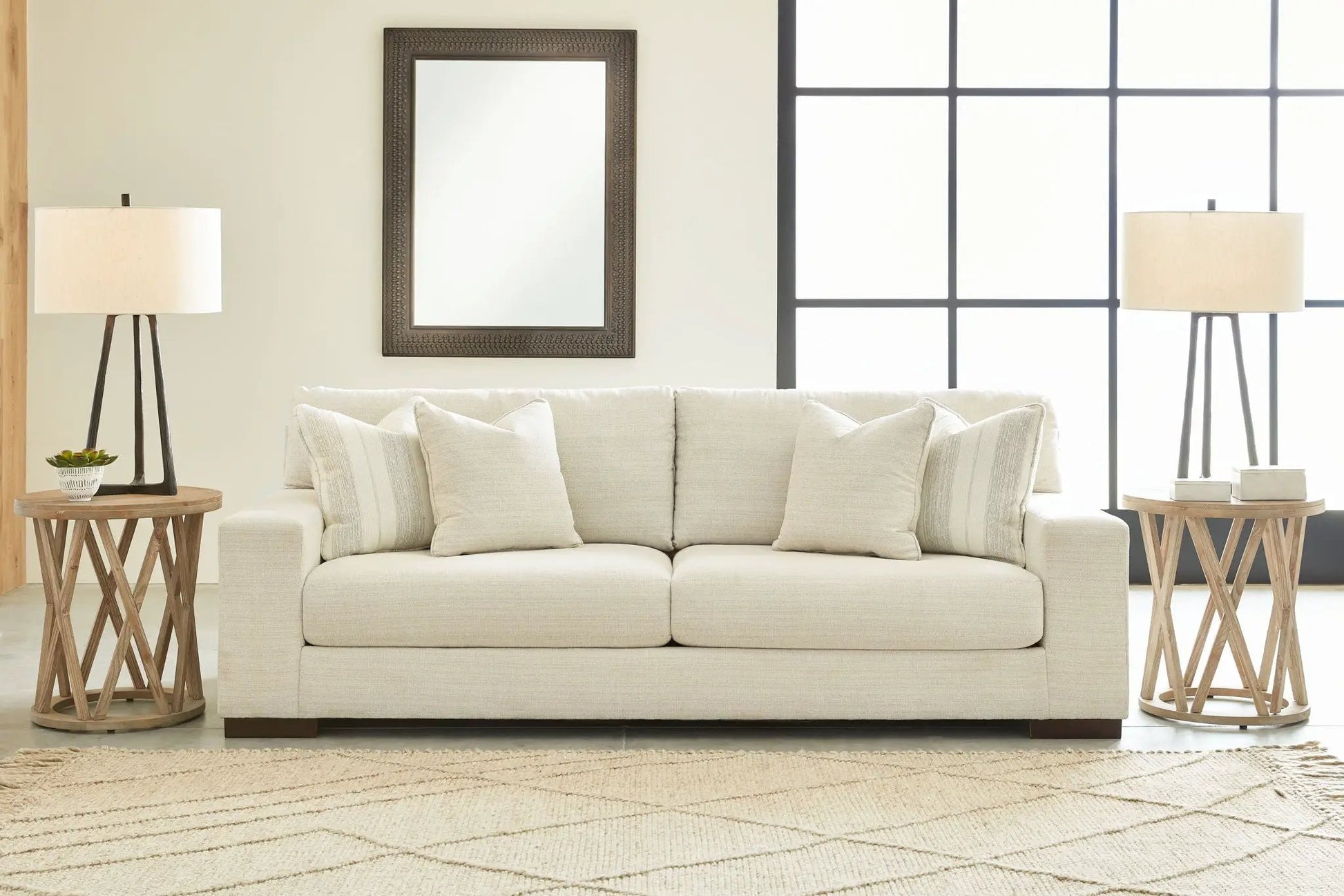 Maggie - Sofa by Unique Piece Furniture in beige fabric with plush cushions on Tampa Home & Garden Store