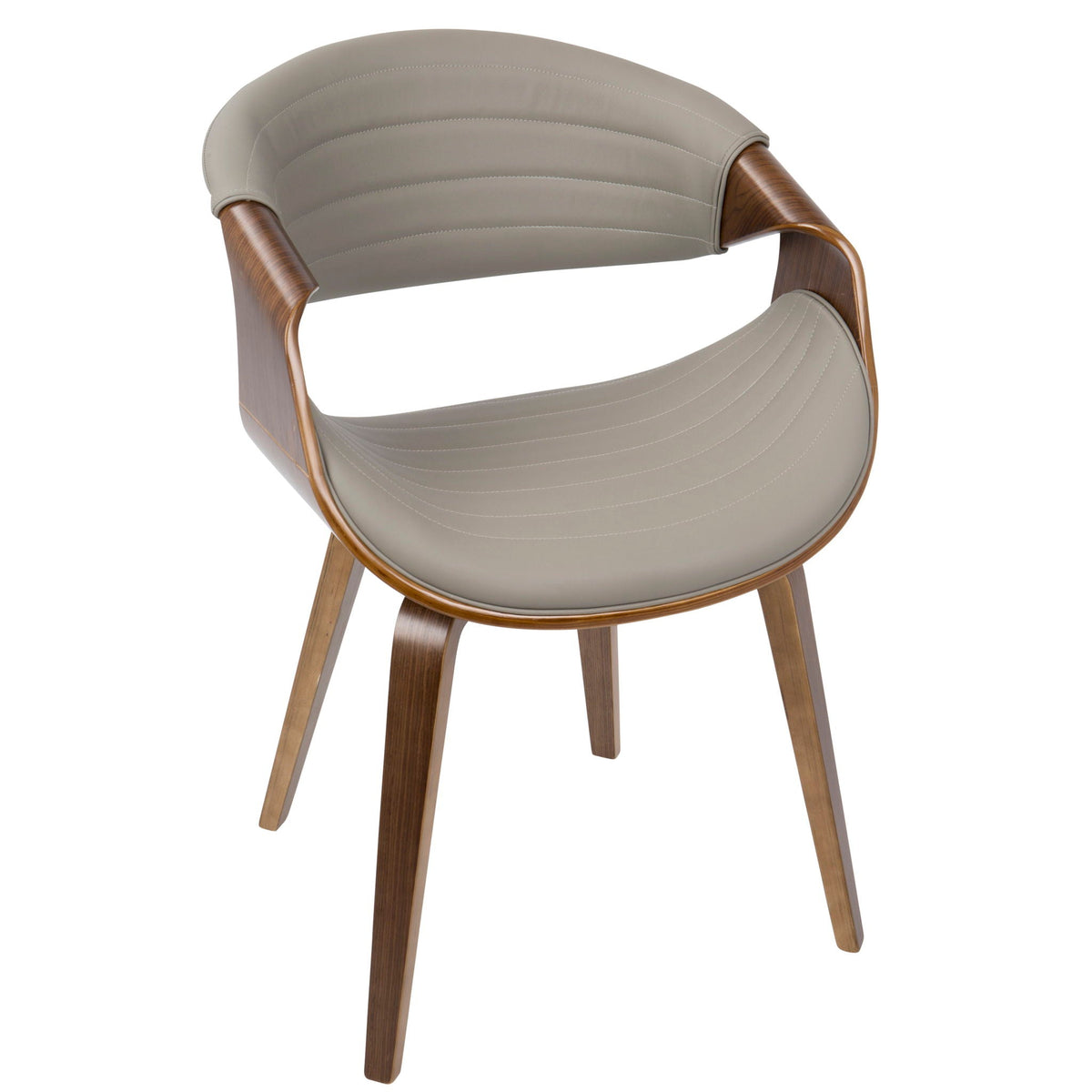 Mid-Century Modern dining chair with bent wood legs and taupe-gray upholstery HouseOfZazla on Tampa Home & Garden Store