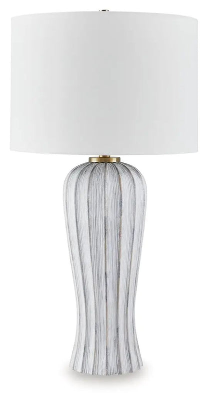 Lanwell Poly Table Lamp Antique Gray Finish