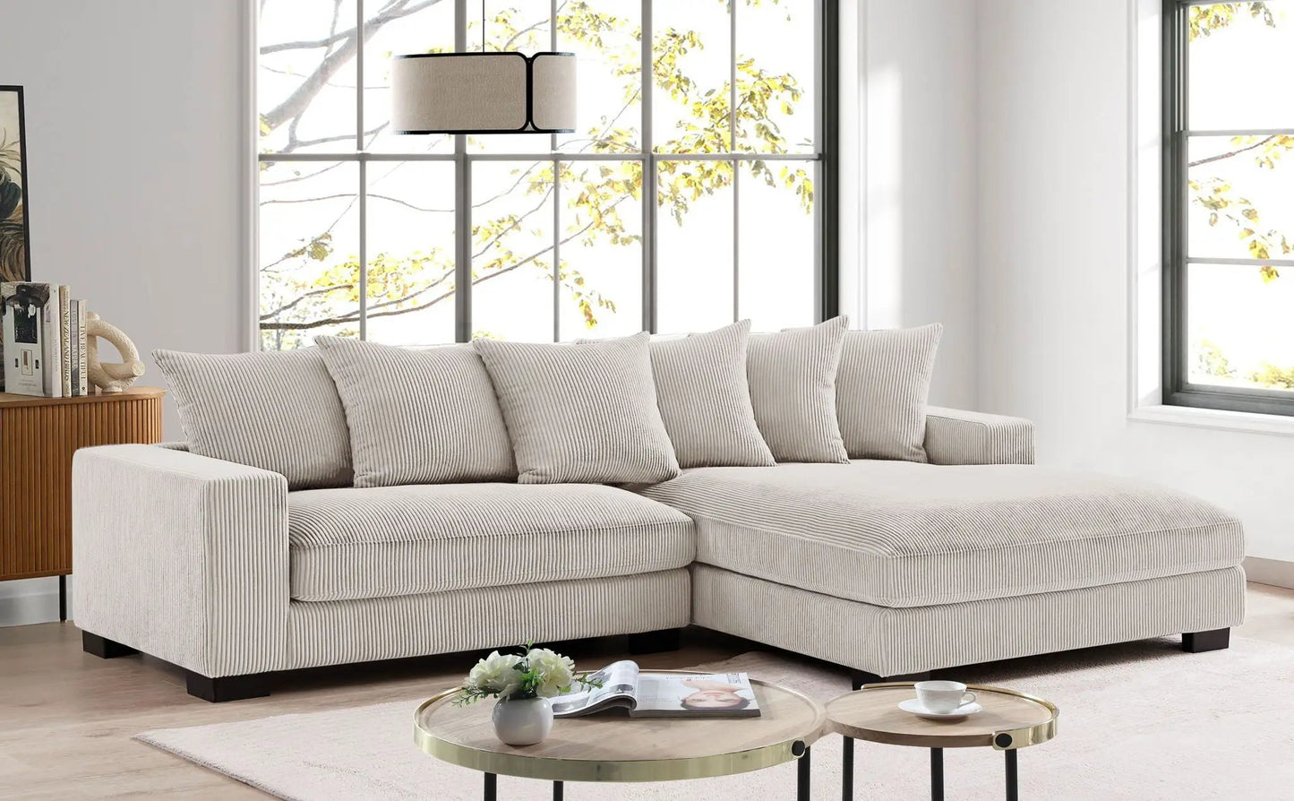 Luxe Oversized 2 Piece Sectional Sofa for Living