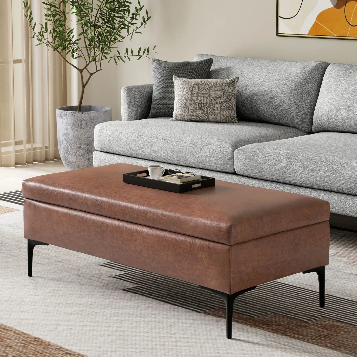 Rebecca Coffee Table Storage Ottoman Lift Lid