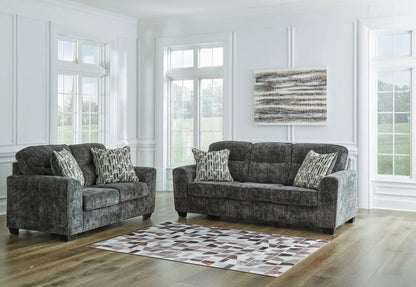 Lonoke living room set: dark gray stationary sofas with cushions by Unique Piece Furniture on Tampa Home & Garden Store