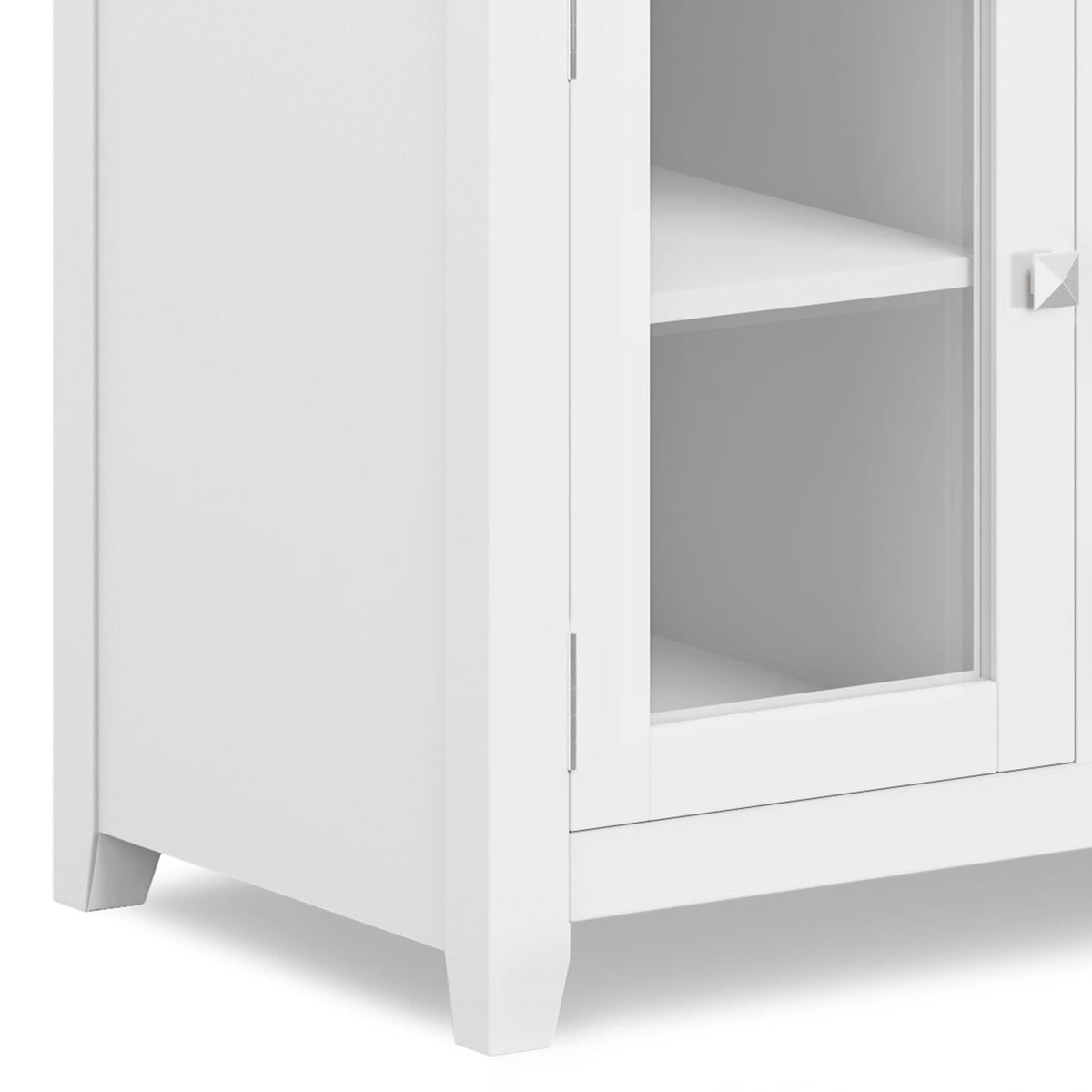 Wide handcrafted solid wood media stand with glass-front cabinet by HouseOfZazla on Tampa Home & Garden Store