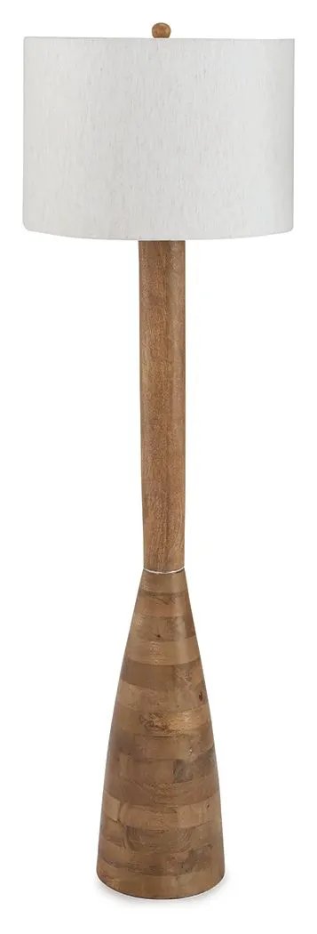 Ailsa Wood Floor Lamp natural brown with white shade by Unique Piece Furniture on Tampa Home & Garden Store