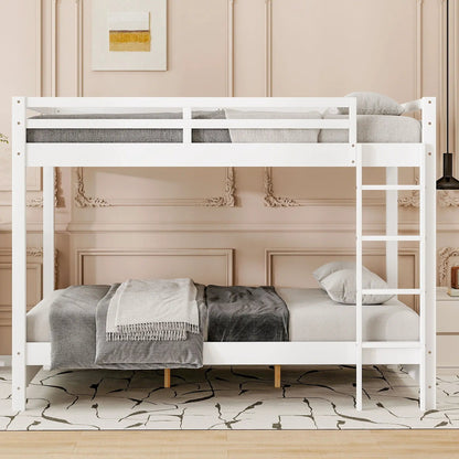 Sturdy Pine Bunk Bed with Ladder for Small Rooms
