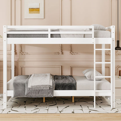 Sturdy Bunk Bed With Ladder white wood, gray bedding by HouseOfZazla on Tampa Home & Garden Store
