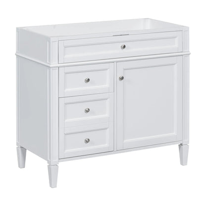 White bathroom vanity base with 2 drawers and tip-out drawer by Unique Piece Furniture on Tampa Home & Garden Store