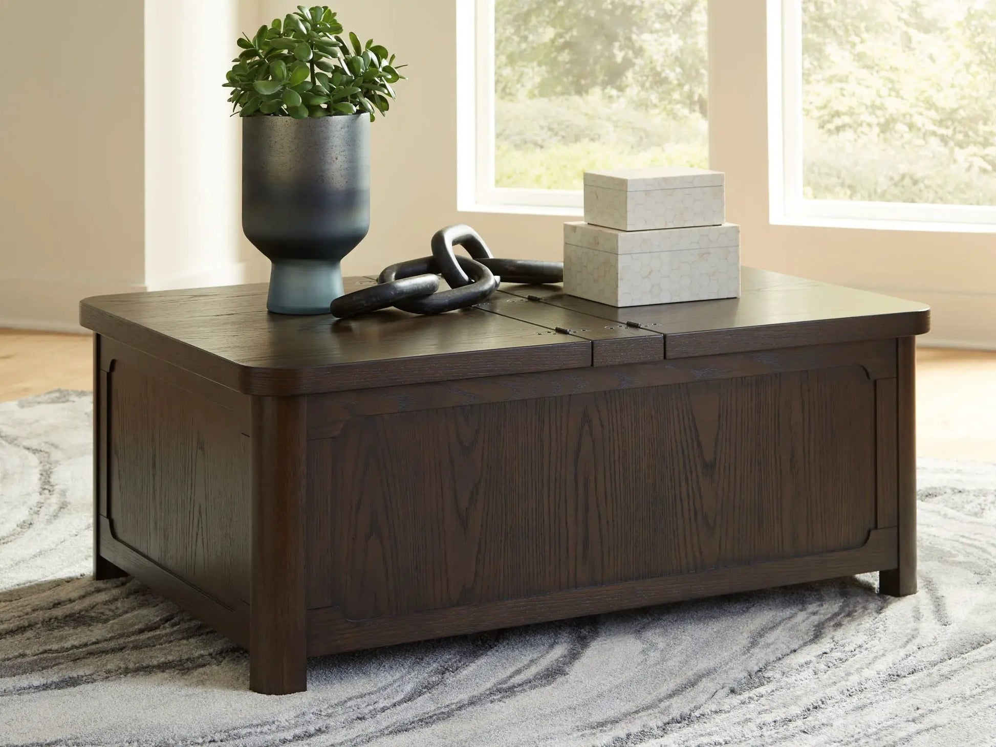 Breckington cocktail table with storage dark brown by Unique Piece Furniture on Tampa Home & Garden Store
