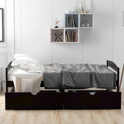 Platform bed with 2 drawers in black finish, HouseOfZazla on Tampa Home & Garden Store
