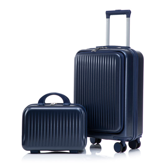 2 Piece ABS Spinner Luggage and Cosmetic Bag