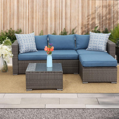 Armless Patio Sofa Set and Waterproof Cushions