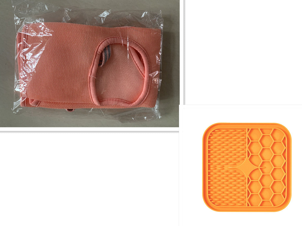 Pet Zen nail trimming hammock set pink mesh hammock and orange silicone tray, 2-piece on Tampa Home & Garden Store