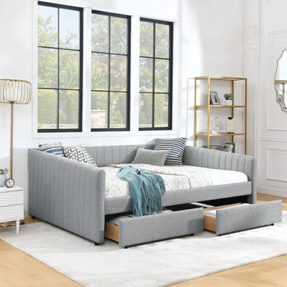 Upholstered Queen Daybed with 2 Drawers