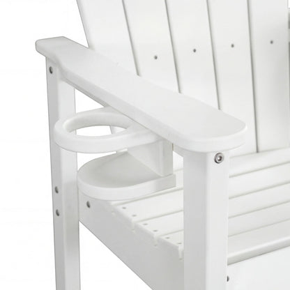 White Bar Height Adirondack Chair and Cup Holder