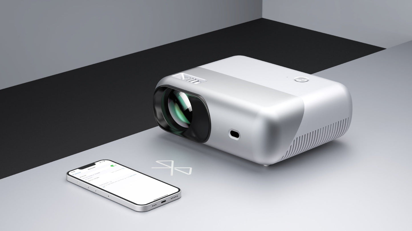 Portable home projector My Store white/silver, WiFi 1080p, mobile mirroring on Tampa Home & Garden Store