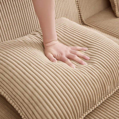 Armless sofa camel corduroy upholstery by HouseOfZazla Sofas on Tampa Home & Garden Store