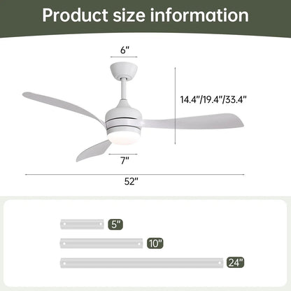 Ceiling Fan with 3 Blades and Remote Control