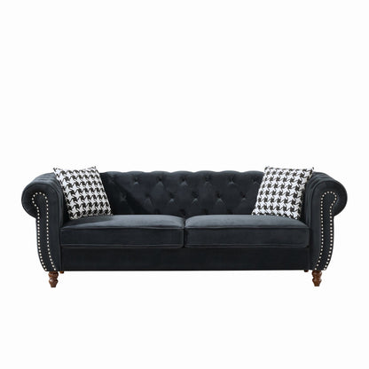 Chesterfield 3 and 2 Seater Fabric Sofa Set