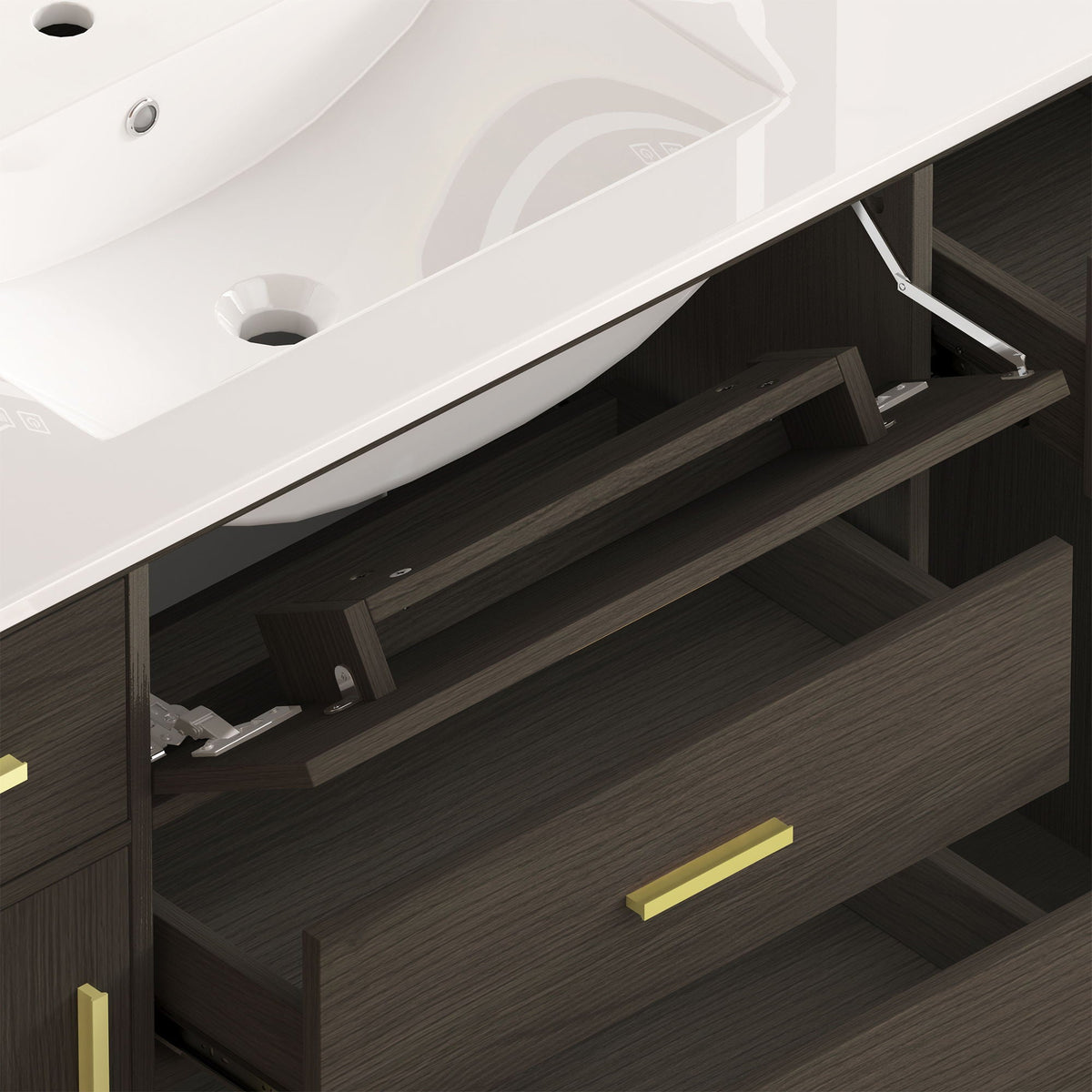 Bathroom vanity white countertop with soft-close drawer cabinet, HouseOfZazla, Vanities on Tampa Home & Garden Store