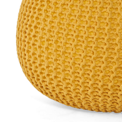 Bordeaux Knitted Pouf Versatile Ottoman Cushion