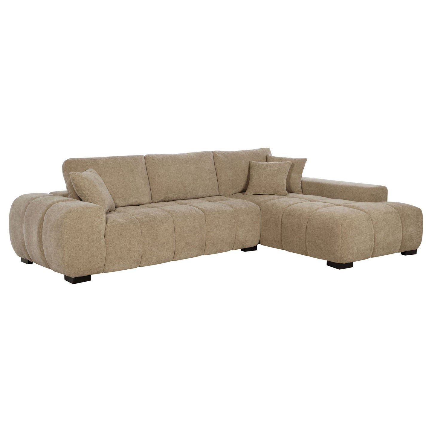 Plather Sectional Chaise Sofa in beige fabric by HouseOfZazla on Tampa Home & Garden Store