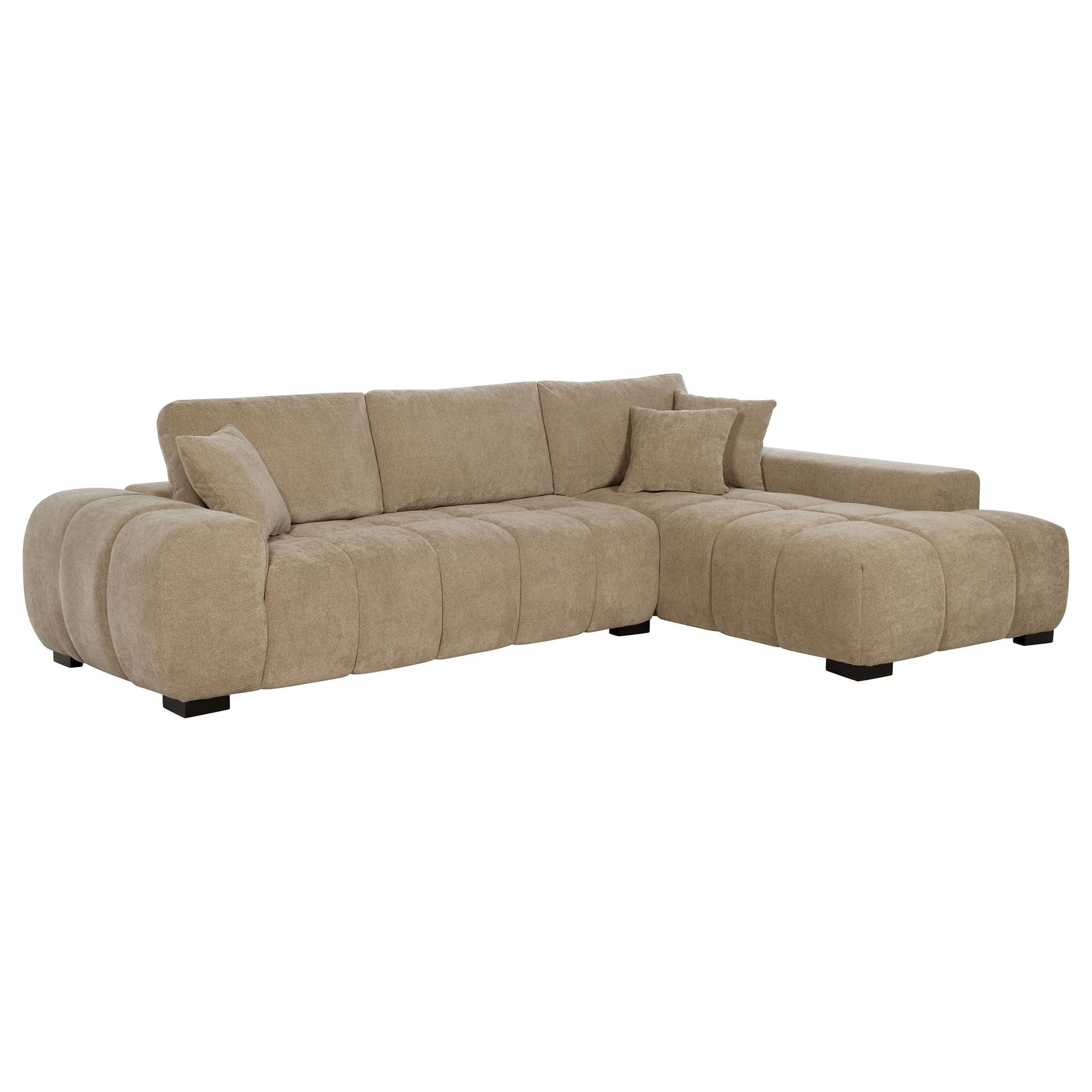 Plather Sectional Chaise Sofa in beige fabric by HouseOfZazla on Tampa Home & Garden Store