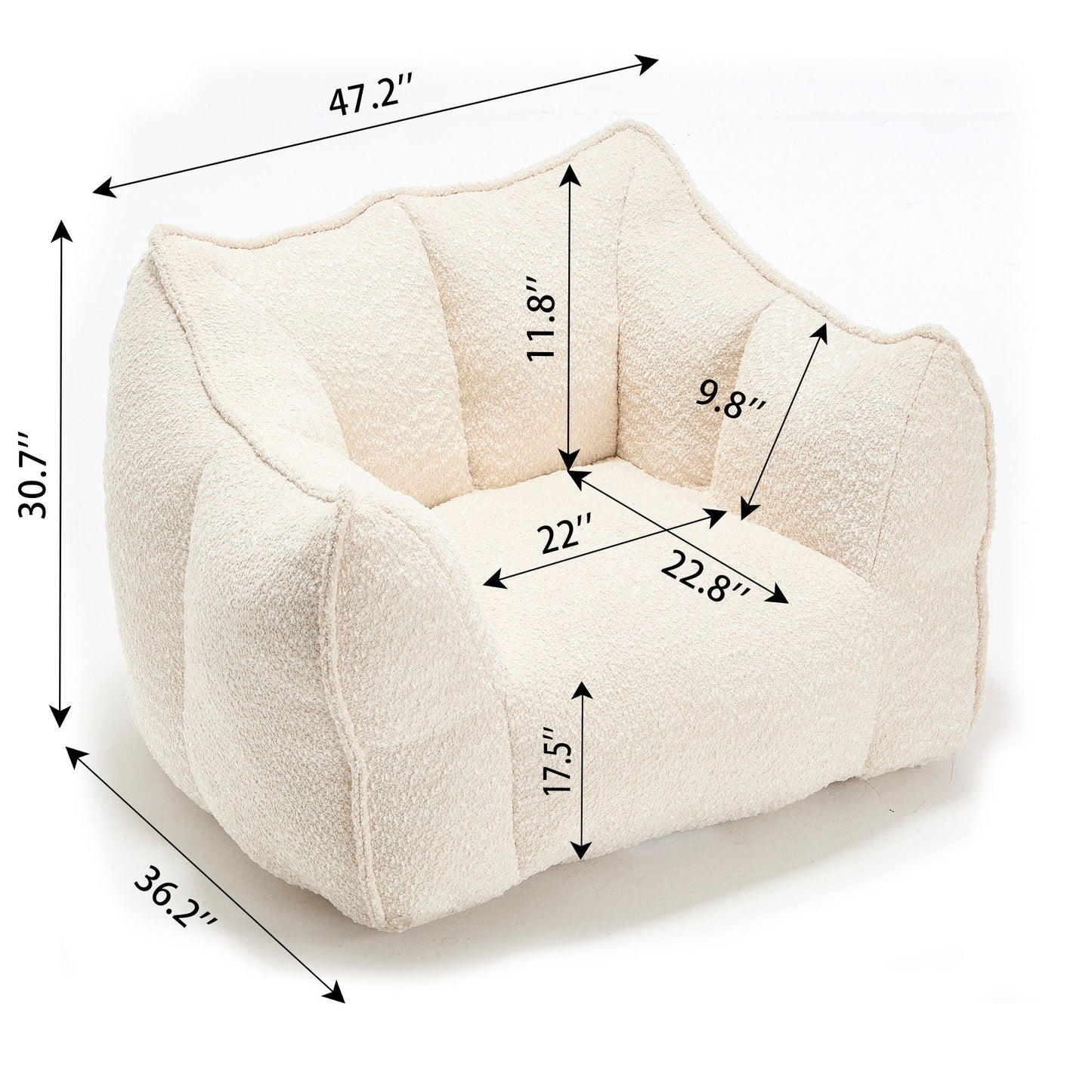 Comfortable Chenille Arm Chair by HouseOfZazla with beige upholstery and resilient foam on Tampa Home & Garden Store