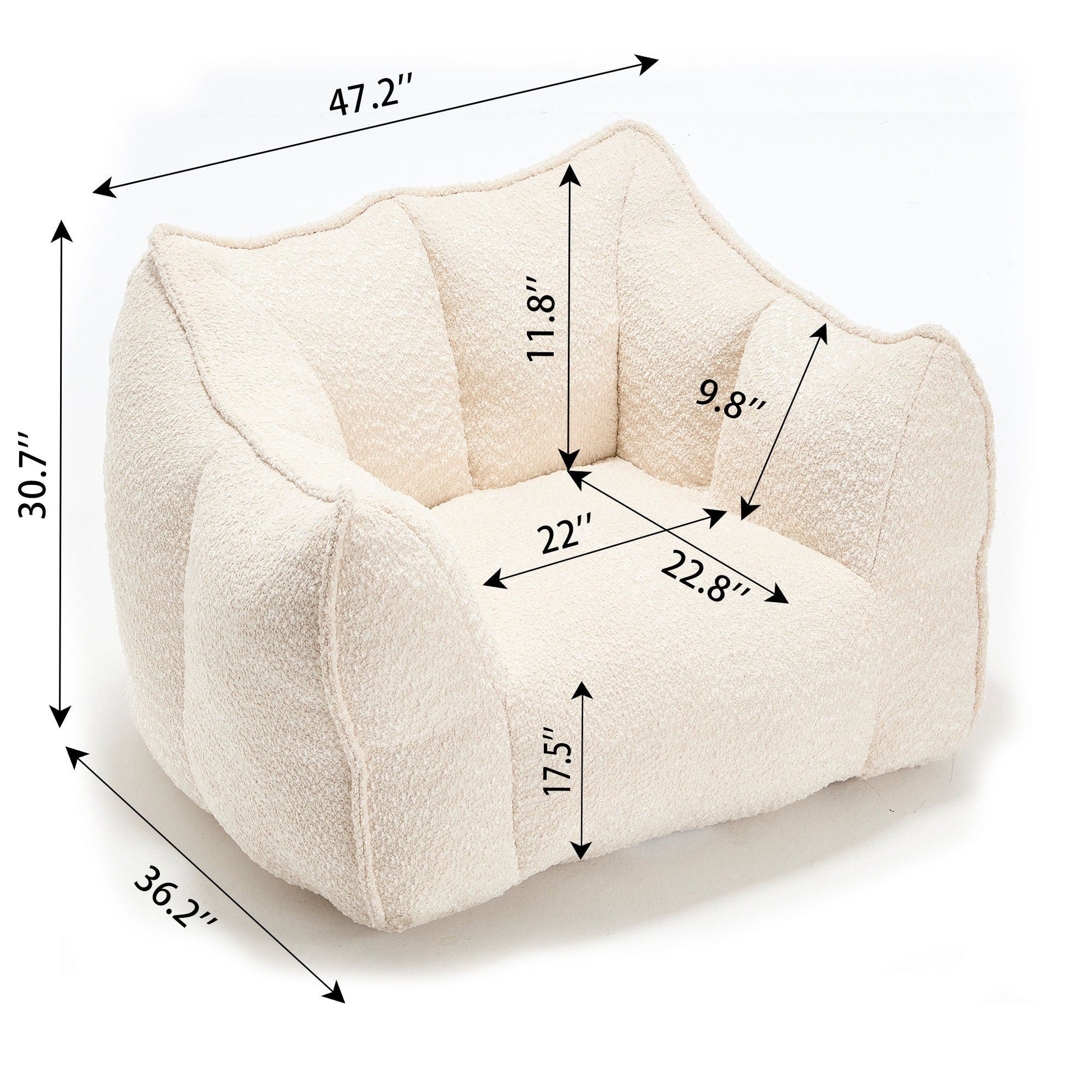 Comfortable Chenille Arm Chair by HouseOfZazla with beige upholstery and resilient foam on Tampa Home & Garden Store