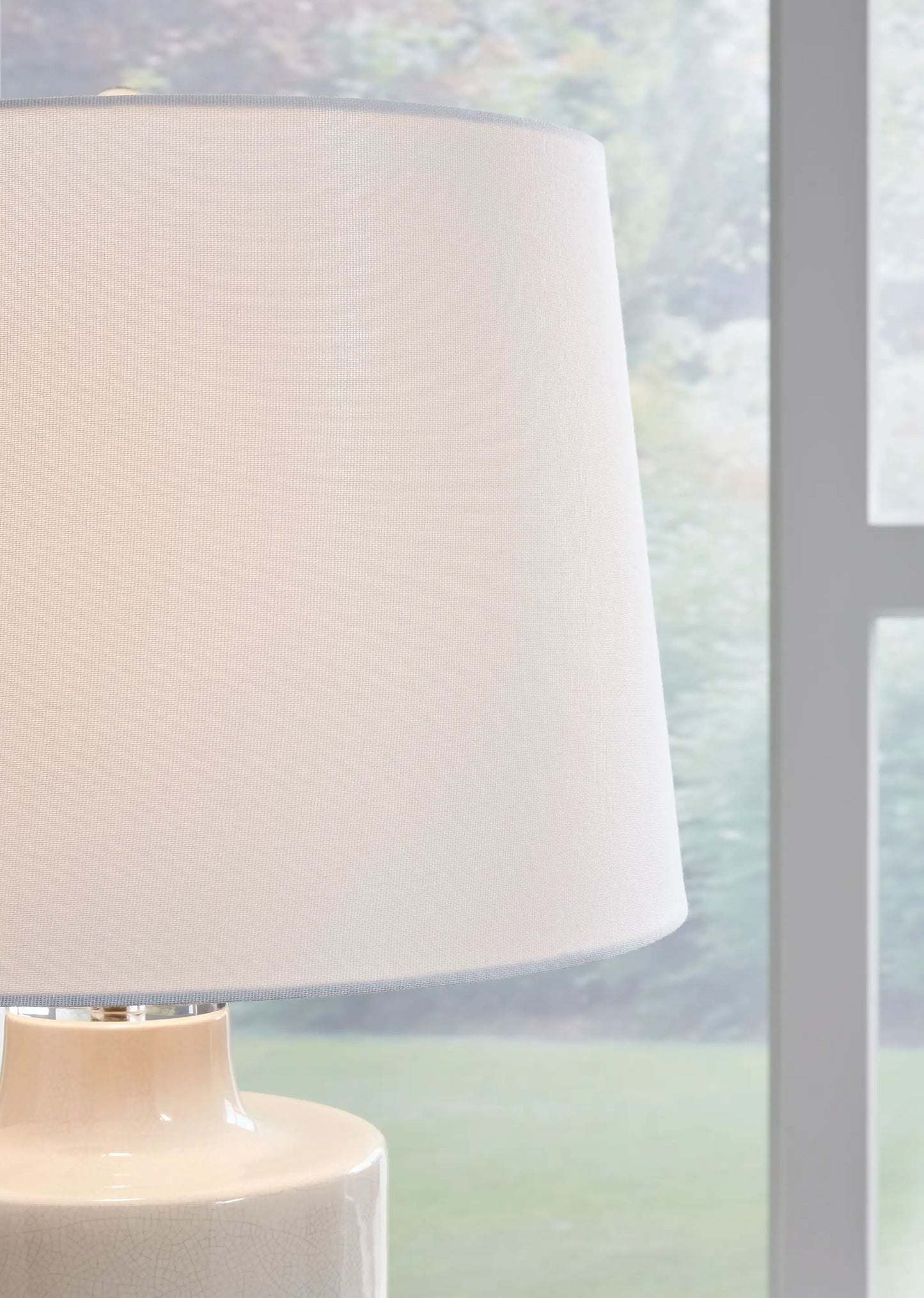 Cylener Ceramic Table Lamp Off White Finish