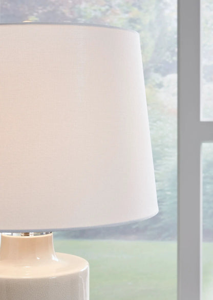 Cylener Ceramic Table Lamp Off White Finish