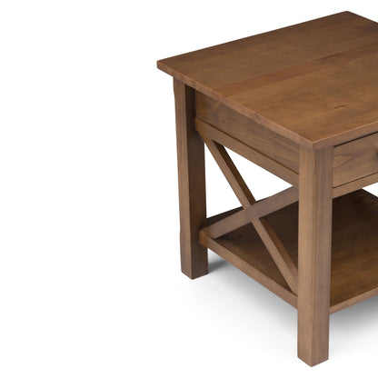 Kitchener Solid Wood End Table with Brown Stain