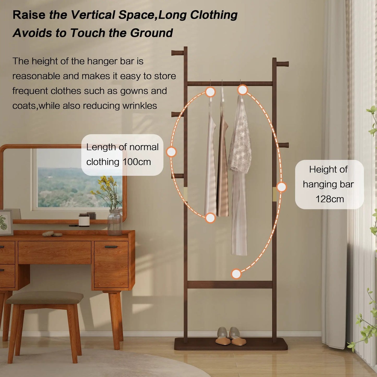 Solid Rubber Wood Hat Rack for Entryways