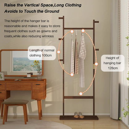 Solid Rubber Wood Hat Rack for Entryways
