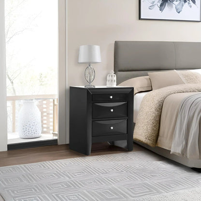 Modern Design Nightstand with Durable Wood Veneer