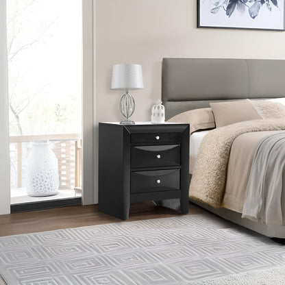 Modern design nightstand by HouseOfZazla with molded resin & veneer, black 4-drawer accent on Tampa Home & Garden Store