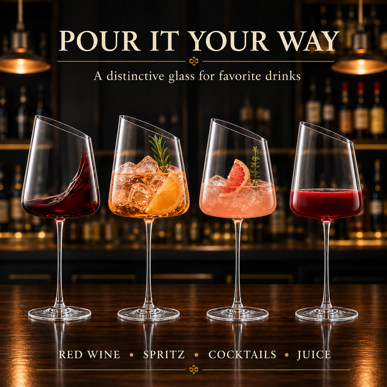Elegant Colosseum Stemmed Wine Glassware Set of 2