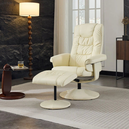 Recliner Chair with Ottoman in cream upholstery Unique Piece Furniture on Tampa Home & Garden Store
