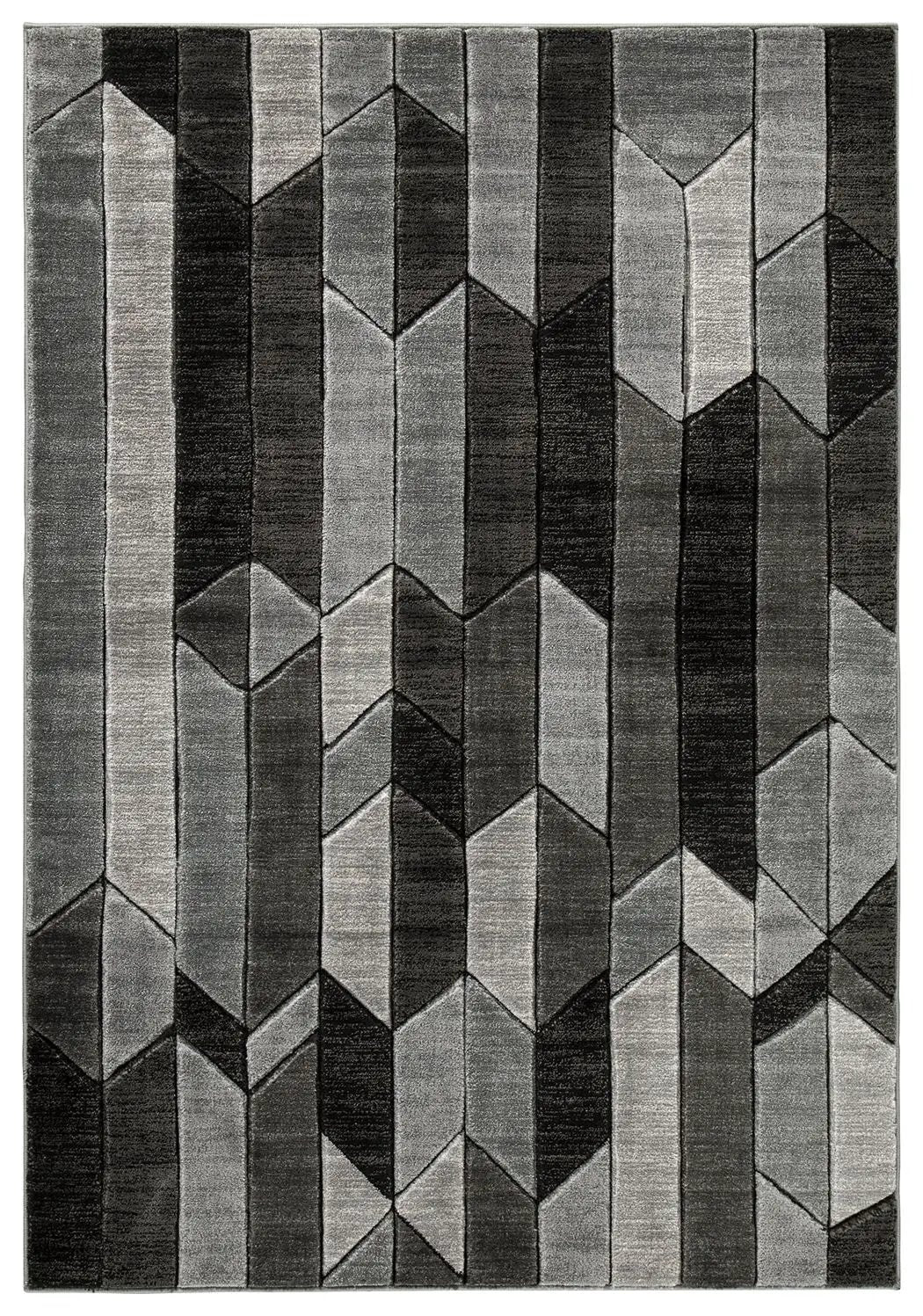 Chayse area rug by Unique Piece Furniture in gray geometric chevron pattern on Tampa Home & Garden Store