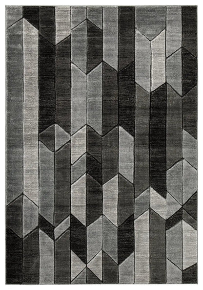 Chayse area rug by Unique Piece Furniture in gray geometric chevron pattern on Tampa Home & Garden Store