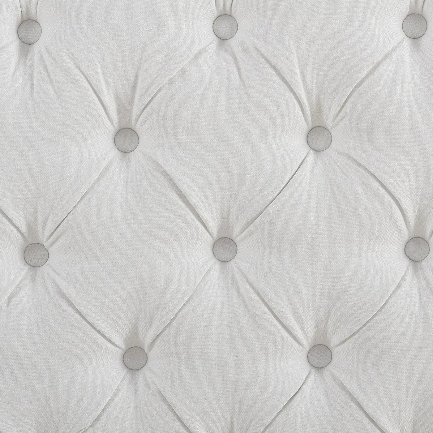Marcella upholstered shelter headboard bed set in white tufted fabric with button tufting on Tampa Home & Garden Store