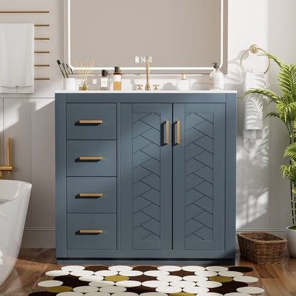 Bathroom Vanity With Sink and Storage Cabinet